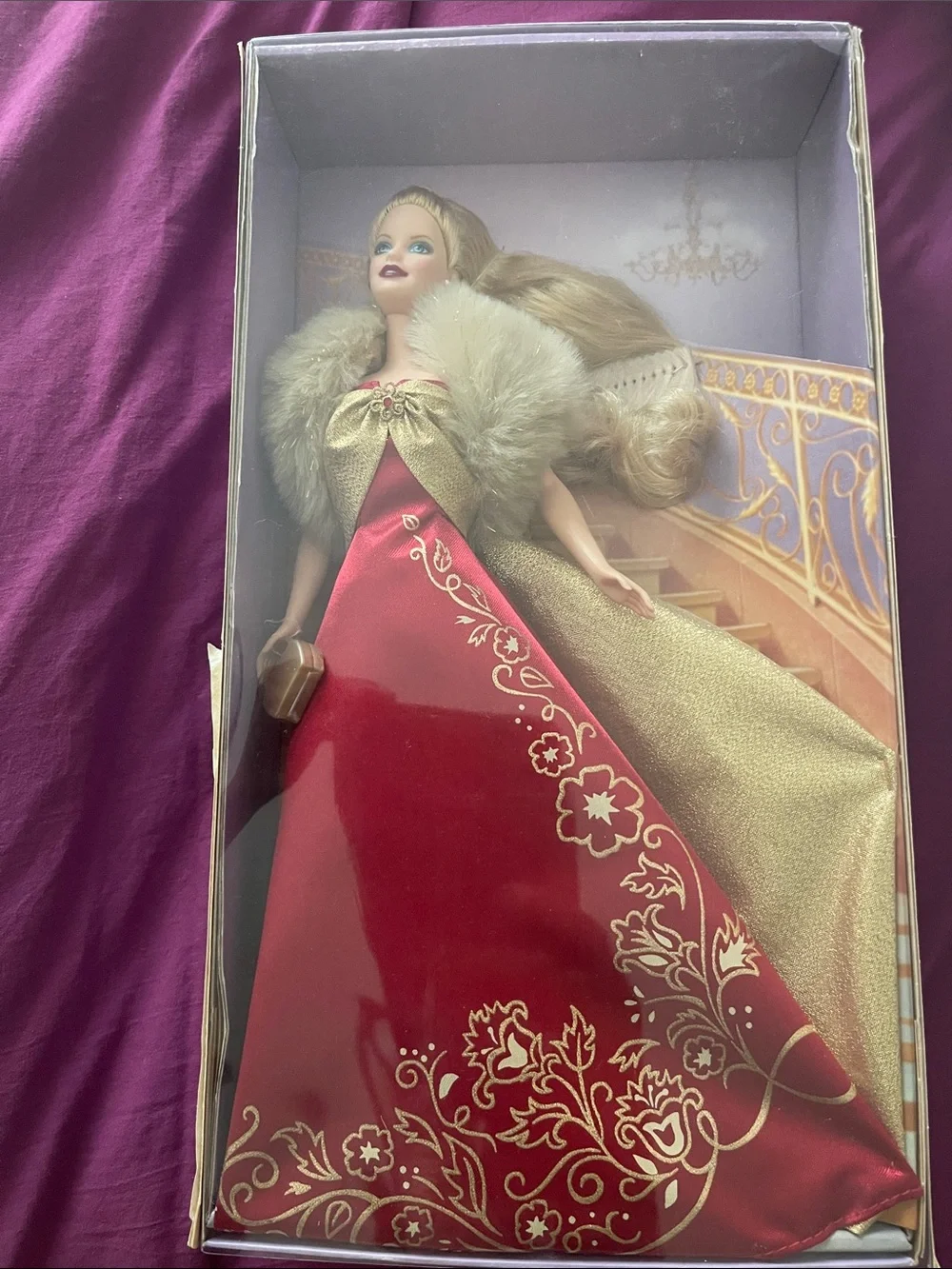 Barbie Red and Gold Holiday Gown Doll